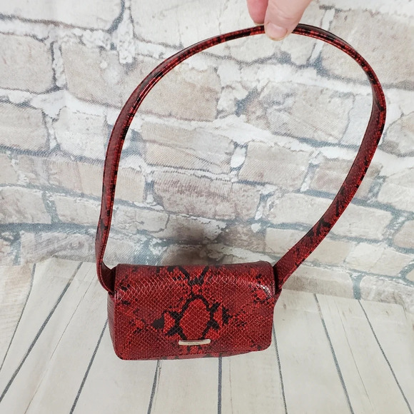 Nine West Red Python Pattern Shoulder Bag - Picture 8 of 13